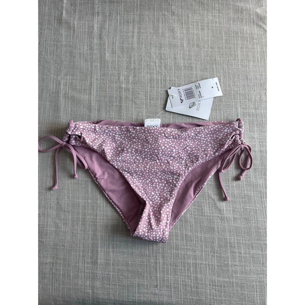 Roxy Bikini Bottoms Women Medium Pink Polka Dot Beach Classics Full ARJX403386